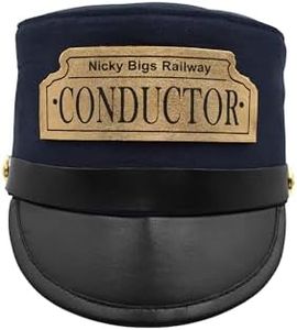 Nicky Bigs Novelties Child Deluxe Navy Conductor Hat Navy Blue Pretend Train Engineer Costume Accessory Prop Adjustable Size