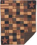 VHC Brands Primitive Deep Red Patchwork Cotton Patriotic Patch Decor Rod Pocket Pre-Washed Patchwork Rectangle Throw
