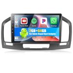 CAMECHO【2+64G】Android 13 Car Stereo for Buick Regal 2009-2013/Opel Insignia 2008-2013 support Carplay&Android Auto, 9 Inch Double Din Touch Screen with Sat Navi Bluetooth WIFI FM+Rear View Camera