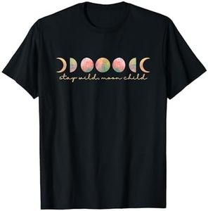 Stay Wild Moon Child Lunar Phases Boho Astrology Pastel Goth T-Shirt