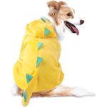 DELIFUR Dinosaur Dog Halloween Costume Pet Dino Hoodie for Small & Medium Dogs(Yellow, S)