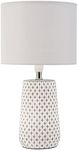 Pauleen Pretty Purity 48215 Table Lamp Max. 20 Watt Handmade White/Grey Bedside Lamp in Nature Look Fabric Concrete E14