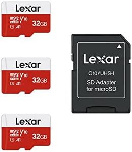 Lexar 32GB Micro SD Card 3 Pack, microSDHC UHS-I Flash Memory Card with Adapter - Up to 100MB/s, U1, Class10, V10, A1, High Speed TF Card (3 microSD Cards + 1 Adapter)