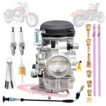 Carburetor & Choke Cable Replacement for Harley Davidson Dyna Electra Glide Fatboy Softail Sportster 1200 XLH1200 Sportster 883 XL883 XLH883 27490-04 CV40 Carb