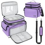 LEFOR·Z Extra Large Sewing Box,Double-Layer Sewing Bags,Protable Travel Sewing Box Organiser for Sewing Accessories Storage and Sewing Tools,Purple(Bag Only)