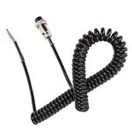 Radio Microphone Cable, Female Hand Mic Cord with Ptt Rubber Replacement Prewired 4 Pin Connector for CB HAM