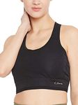 Clovia Women's Polyester Medium Impact Non-Padded Wirefree Full Cup Sports Bra (BR2158P13_Black_XXL)