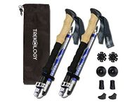 Trekology TREK-Z Collapsible Tri-fold Trekking Pole/Hiking Poles - Adjustable Lightweight Aluminum Walking Sticks, Portable Trail Cane with Foam Grip for Walking, Senior Trekking, Hike, Backpacking