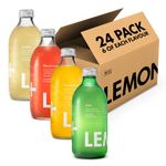 Lemonaid Sparkling Soft Drink: Mixed 24 Pack, 4 flavours (Lime, Passion Fruit, Blood Orange, Ginger) - Natural, Organic, Low Calorie, Gluten Free, Vegan, Fairtrade, Plastic Free - 24 x 330ml