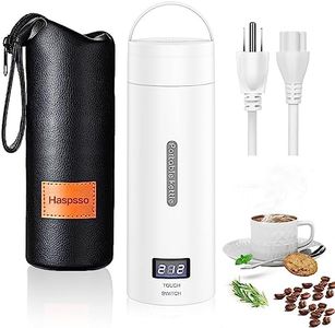 Haspsso Travel Electric Kettle Small Portable Mini Tea Coffee Hot Water Kettle Boiler for Travel & Work with Cup Bag, 304 Stainless Steel, 4 Temperature Controls, Auto Shut Off & Boil Dry Protection