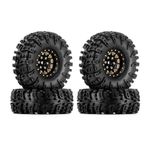 INJORA 1.3" Wheel Tires Set S5 Swamp Claw Mud Terrain Tires 70 * 27mm for 1/18 1/24 RC Crawler Car(Black Gold)