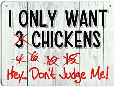 Bigtime Signs I Only Want Chickens 9"x12'' PVC Chicken Decor Sign - Christmas Chicken Yard Decorations Chicken Toys | Chicken Coop Accessories for Chicken Feeder - Chicken Gifts For Chicken Lovers