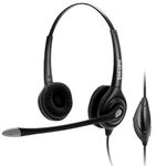 Call Center Binaural Headset w/Noise Canceling Mic + Quick Disconnect+Volume+Mute for Simense Aastra Allworx Adtran Alcatel Lucent AltiGen Comdial Digium Mitel Plantronics Phones