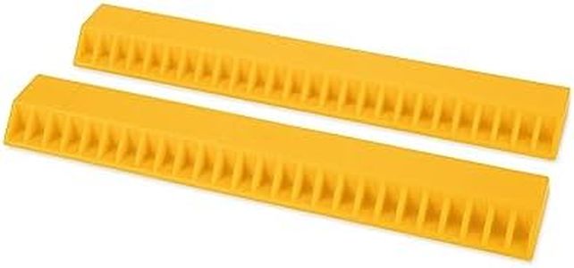 Camco AccuPark Vehicle Parking Aid | Features Heavy Duty High Visible Resin Design | Easy Peel & Stick Installation | Measures 18-1/16" x 3-5/8" x 1-3/8" | 2-Pack (44441), Yellow