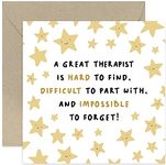 Old English Co. Thank You Card for Therapist - Appreciation Card for Therapist - Therapy Mental Support, Retirement, Leaving for Her or Him - Thank You Card | Blank Inside with Envelope