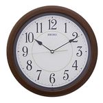 SEIKO Abstract Mixed Material Wall Clock (Brown, 32.4 cm x 32.4 cm x 4.5 cm, QXA616BN)