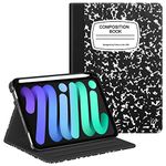 Fintie Folio Case for iPad Mini 6 2021, Multi-Angle Smart Stand Cover w/Pencil Holder & Pocket, Auto Sleep/Wake for iPad Mini 6th Generation 8.3 Inch, Composition Book