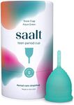 Saalt Teen Menstrual Cup - Wear for 8 Hours - Aqua Green