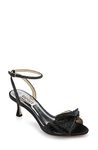 Badgley Mischka Women's Remi Heeled Sandal, Black Satin, 8