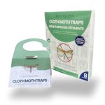 8 Pack Clothes Moth Traps | Child and Pet Safe | Protect Clothes, Sweaters, Wool, Carpet | Adhesive Traps for Fabric Moths