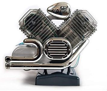 Machine Works MWHV2 Bulld Your Own V-Twin Motorcycle Engine Toy-Replica Model Building Kit-Features Sounds and Illumination, 150+ Pieces, 10+ Years, Multi