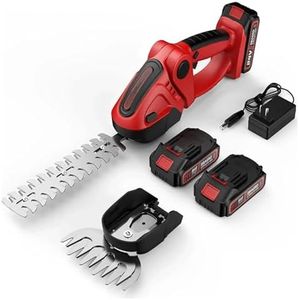 2in1 Cordless Hedge Grass Trimmer, Garden Grass Shears Hedge Shears Small Weed Trimmer, for Shrub, Garden, Grass and Lawn Edge Prunin with 2 Battery & Charger