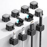 12 Pack Magnetic Cable Management Clips, Phone Electric Charging Cord Holder, Desktop Cord Organizer, Adhesive Cable Organizer Keeper for Home Kitchen Office Desk Outdoor Wall Car Bedroom Nightstand