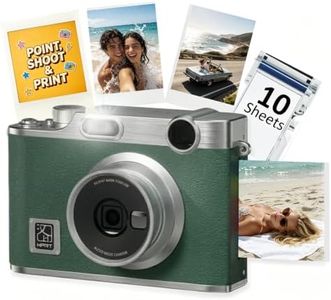 PRT Z3 2-in-1 Instant Print Camera & Photo Printer with 2.8” Preview Screen, 8 Filters, Bluetooth Printing from Phone, 300 DPI Portable Camera for Travel, Party & Gifts, Green