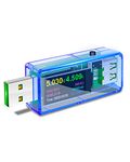 USB 3.0 Tester, Eversame IPS Color Display Digital Multimeter Voltmeter Current and Voltage Monitor, DC 5.1A/30V/150W Power Meter Tester, Test Speed of Chargers, Cables, Capacity of Power Banks-Blue