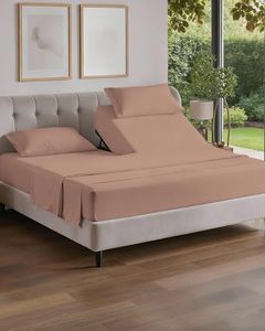 Split Head King Sheet Set – 4 Piece Flex Split Top King Sheets for Adjustable Beds - Fits 14” to 16" Mattress w/ Deep Pockets - Ultra-Soft, Breathable & Cooling - Luxury Bedding & Wrinkle Free - Mauve