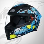 Studds Thunder D10 ISI and DOT Certified Full Face Graphic Helmet for Men and Women with Clear Visor and Painted Spoiler