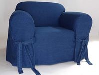 Classic Slipcovers one Piece Chair slipcover, Denim Blue