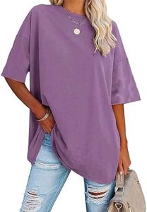 luwita Fashion Tops for Women Trendy Oversized T Shirts for Women Loose Fit Crewneck Short Sleeve Tops Summer Casual Blouse Y2K 2025 Basic Tees sales today clearance Purple