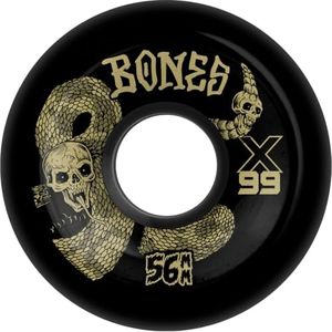 Bones Wheels X-Formula Death Venom Skateboard Wheels, 56mm, V6 Widecut, 99A, Black