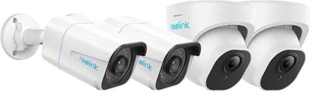 REOLINK 4K PoE Security Cameras for Outdoor/Indoor Surveillance, RLC-810A(Pack of 2) and RLC-820A(Pack of 2), Smart Person/Vehicle/Animal Detection, Work with Smart Home, Support 256GB Micro SD Card