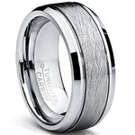 Metal Masters Co. Tungsten Carbide Men's Brushed Center Wedding Band Ring, Comfort Fit,8 mm Size 11