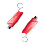 SEMTION Window Breaker Seatbelt Cutter Keychain Car Escape Tool for Land and Underwater, Pack of 2 (Red-Red)