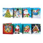 Gukasxi 16 Pcs 2 Sizes DIY Diamond Painting Christmas Card Holiday Greeting Cards Kits Xmas Tree New Year Stickers DIY, Multicolor B