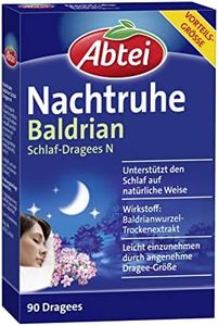 Abtei Nachtruhe Baldrian Schlaf-Dragees N - pflanzliches Arzneimittel für erholsamen und gesunden Schlaf sowie bei nervlicher Belastung - ohne Gewöhnungseffekt - 1 x 90 Dragees