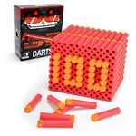 EKIND 100 Pcs Waffles Darts Refill Pack Foam Bullet Compatible for NERF N-Strike Series Blaster (Red)