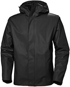 Helly-Hansen Mens Moss Hooded Waterproof Windproof Raincoat Jacket, Black, Medium