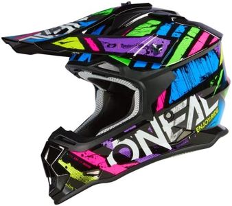 O'NEAL Motocross Helmet MX Enduro ABS Shell Ventilation Holes for Optimal Cooling 2SRS Helmet Glitch V.23 Adult Multi Size L (59/60 cm)