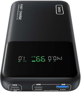 INIU 140W Power Bank, Compact 25000mAh High Capacity Laptop Portable Charger, USB C in&Out Tablet Powerbank, Smart Digital Display Phone Charger for iPhone 16 15, Samsung, iPad, MacBook, Laptop etc.
