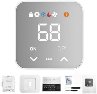 WiFi Smart Thermostat for House with C-Wire Adapter, Programmable Thermostat Compatible with Alexa and Google Assistant,Remote Control Tuya/Smart Life, Energy Saving, C-Wire Require