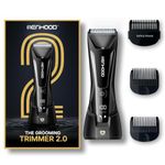 MENHOOD Battery Powered WaterProof Cordless Grooming Trimmer 2.0 for Men, with 4000k LED Spotlight & Power Status Display, Wireless Charging Support, Sensitive Skin Technology,150Min Runtime