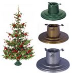 B2C Christmas Tree Stand With Reservoir - Modern Design Real Xmas Tree Gold Silver Green Round (Green)