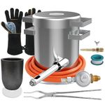 lormuzi 6kg Propane Melting Furnace Deluxe Kit 1400°C/2552°F Quickly Melt Aluminium in 15 Minutes Made of Stainless Steel for Scrap Metal Recycle Melting Copper Aluminum includes Crucible and Tongs