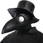 Creepy Party Plague Doctor Mask Black Leather Long Nose Bird Beak Steampunk Masks Costume Props for Masquerade Halloween Party Carnival Cosplay