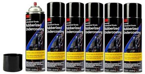 3M Professional Grade Rubberized Undercoating – 16 oz Aerosol Spray, Corrosion Protection and Sound Deadening for Automotive Undercarriages, Pack of 6