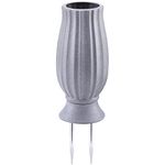 Bocola Plastic Vase Headstones Grave Cemetery Decorations Human Tombstone Markers Artificial Flower Floral Holder with Drainage Hole Long Metal Ground Spikes Outdoor Memorials